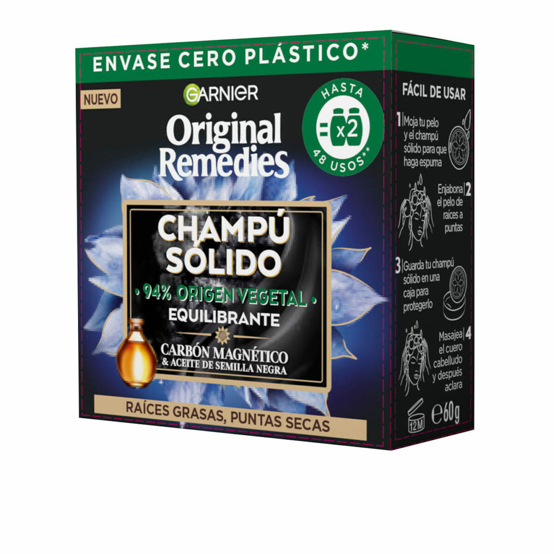 festes Shampoo Garnier Original Remedies Ausgleichende Magnetischer Kohlenstoff (60 g)